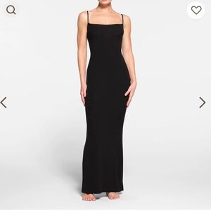 Never worn skims long slip dress in onyx